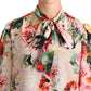 Dolce & Gabbana Elegant Floral Silk Ascot Blouse