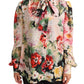 Dolce & Gabbana Elegant Floral Silk Ascot Blouse