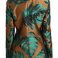 Dolce & Gabbana Elegant Leaf Print Silk-Blend Coat