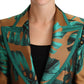 Dolce & Gabbana Elegant Leaf Print Silk-Blend Coat