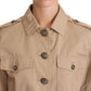 Dolce & Gabbana Elegant Cropped Cotton Jacket in Beige