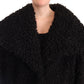 Dolce & Gabbana Elegant Black Fur Cape Trench Coat