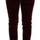 Dolce & Gabbana Elegant Red Velvet Skinny Pants