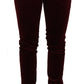 Dolce & Gabbana Elegant Red Velvet Skinny Pants