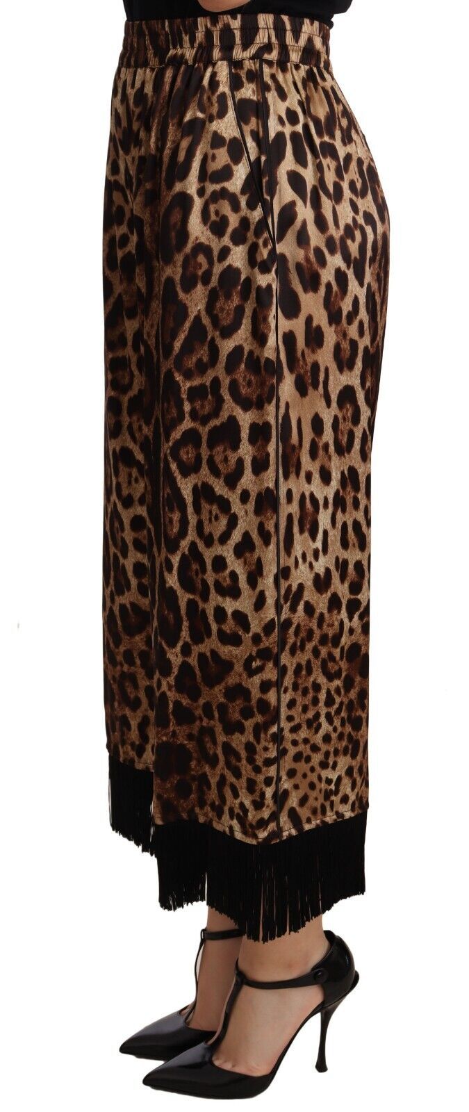 Dolce & Gabbana Elegant Leopard Print Cropped Pants