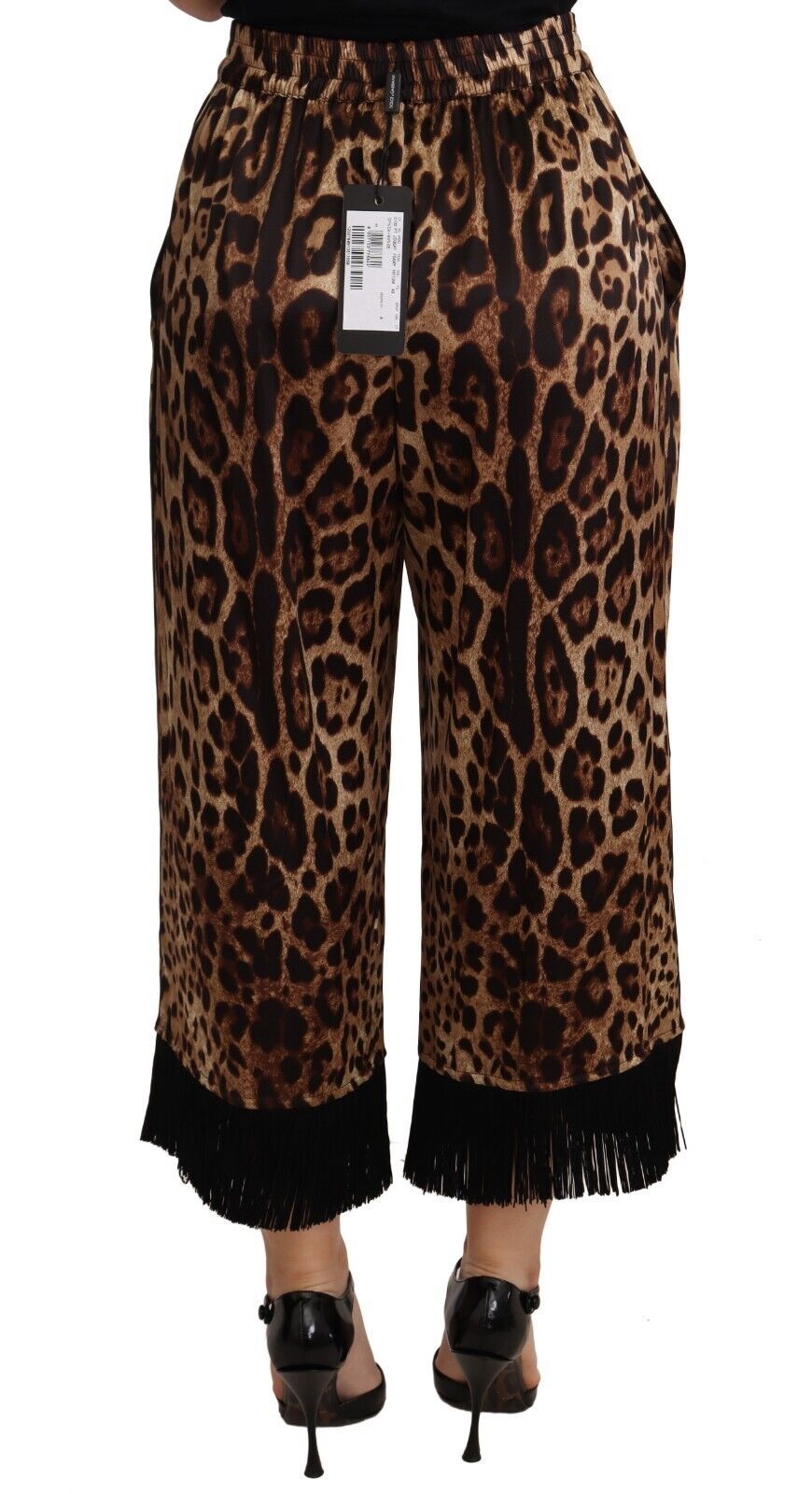 Dolce & Gabbana Elegant Leopard Print Cropped Pants