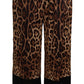 Dolce & Gabbana Elegant Leopard Print Cropped Pants