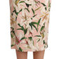 Dolce & Gabbana Elegant Pink Lily Print Midi Skirt