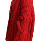 Dolce & Gabbana Ravishing Red Virgin Wool Cardigan