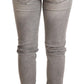 Acht Chic Gray Washed Slim Fit Cotton Jeans