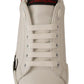 Dolce & Gabbana Elegant Portofino Leather Sneakers - Chic White and Red