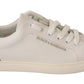 Dolce & Gabbana Elegant White Purple Sneakers Luxury Footwear