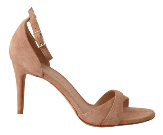 SERGIO LEVANTESI Beige Suede Ankle Strap Heels Pumps