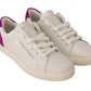 Dolce & Gabbana Elegant White Purple Sneakers Luxury Footwear