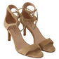 Maria Christina Elegant Beige Suede Ankle Strap Heels