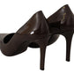 Sofia Elegant Brown Leather Heels Pumps