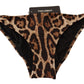 Dolce & Gabbana Elegant Leopard Print Bikini Bottom