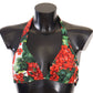 Dolce & Gabbana Red Floral Print Bikini Top