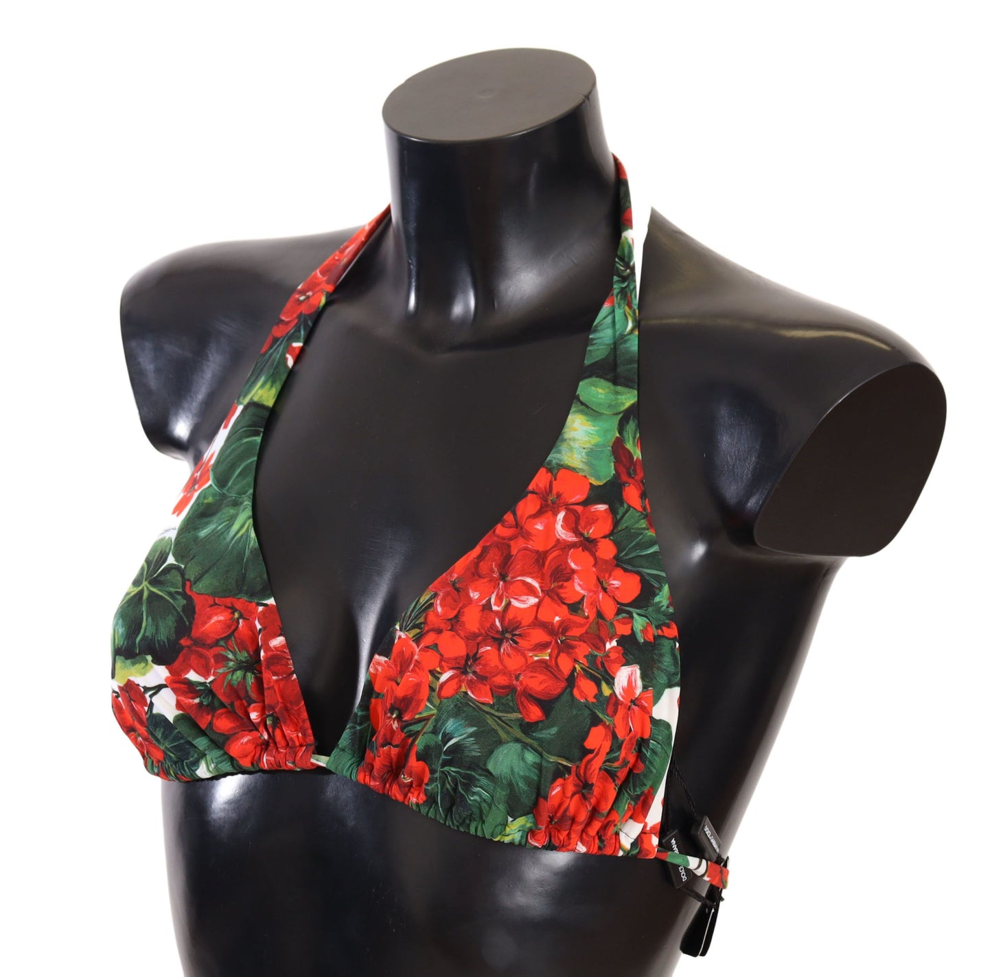 Dolce & Gabbana Red Floral Print Bikini Top