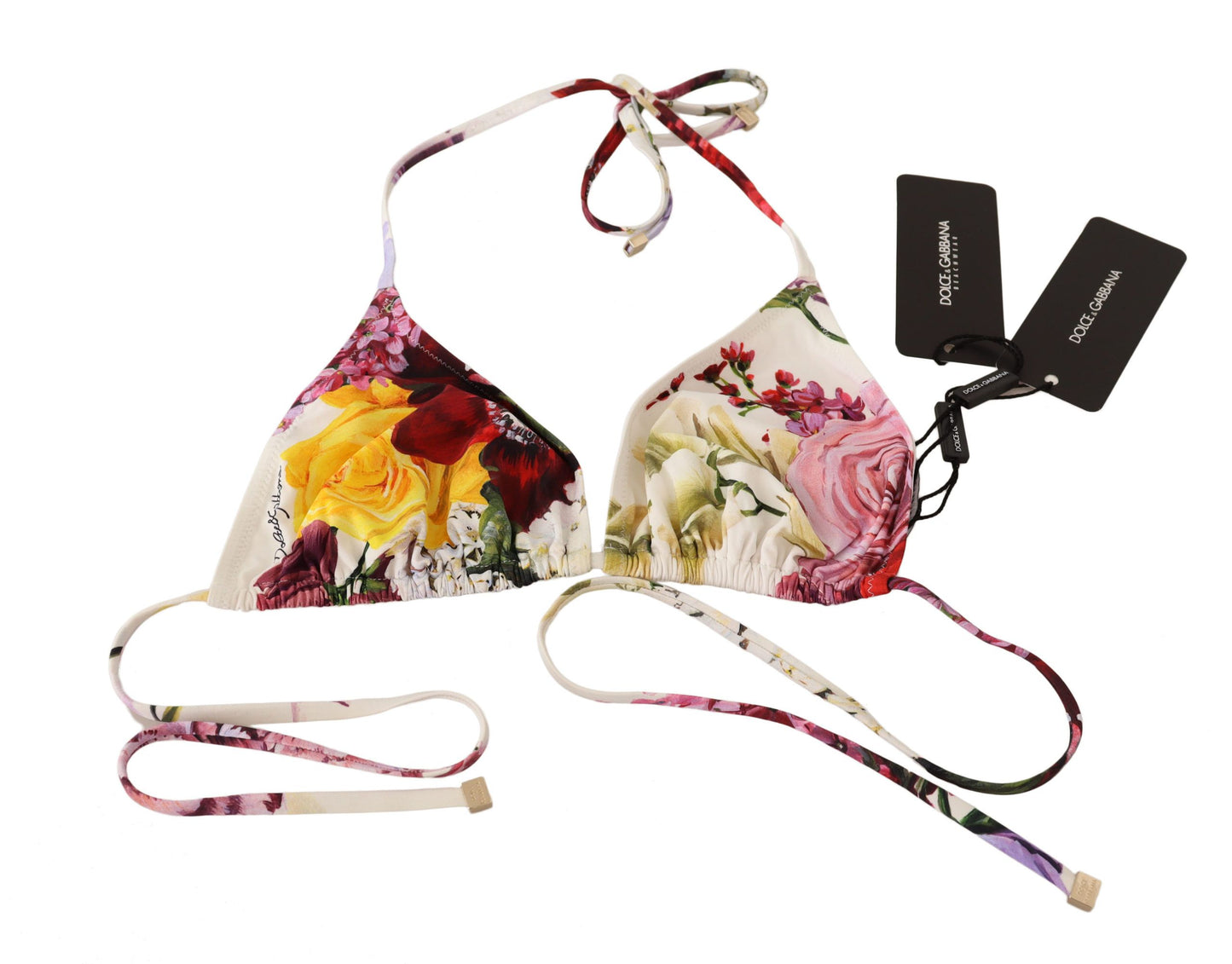 Dolce & Gabbana Chic Floral Print Bikini Top