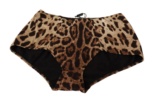 Dolce & Gabbana High Waist Leopard Print Bikini Bottom