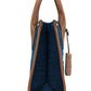 Michael Kors Mirella Small Indigo Canvas Top Zip Shopper Tote Crossbody Handbag