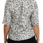 Dolce & Gabbana Elegant Trumpet Print Silk Blouse Top