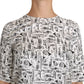 Dolce & Gabbana Elegant Trumpet Print Silk Blouse Top