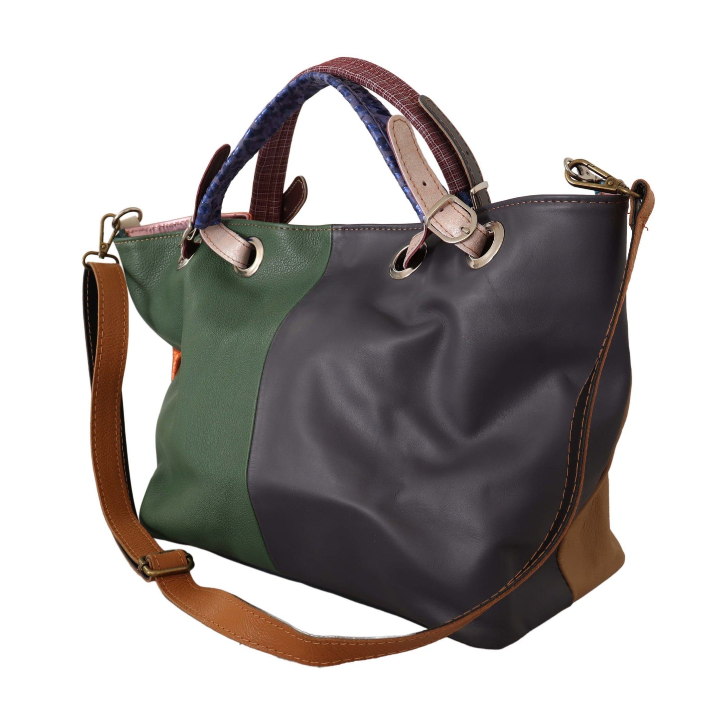 EBARRITO Multicolor Leather Shoulder Tote - Chic & Spacious