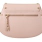 Blumarine Elegant Leather Shoulder Flap Bag in Pink & Green