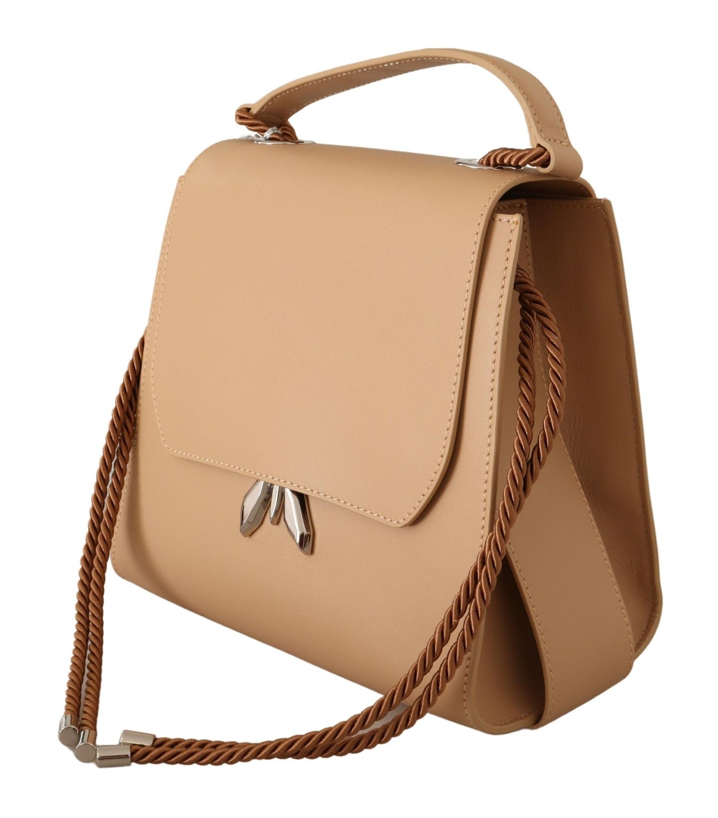 Patrizia Pepe Elegant Beige Leather Shoulder Bag