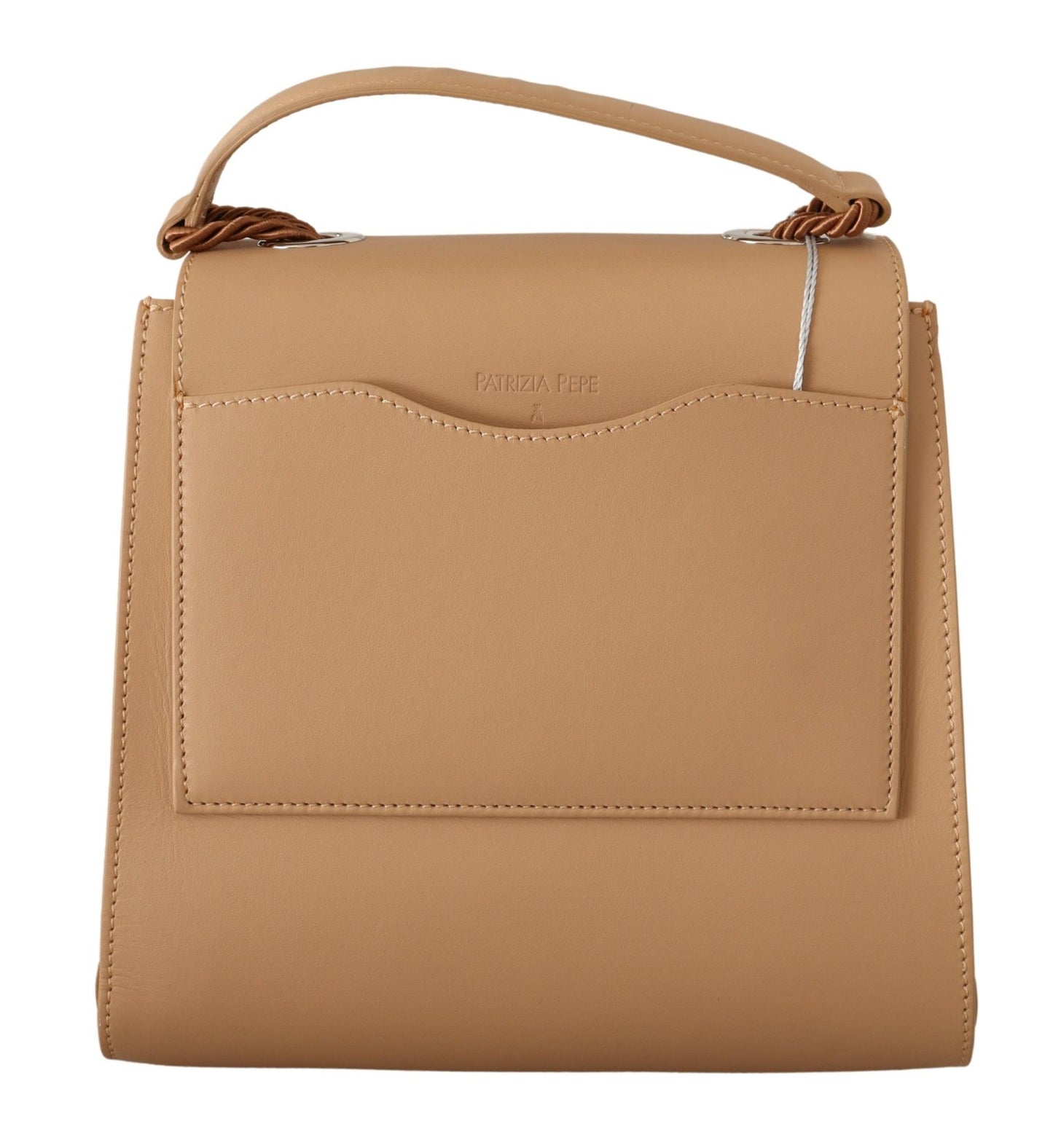 Patrizia Pepe Elegant Beige Leather Shoulder Bag