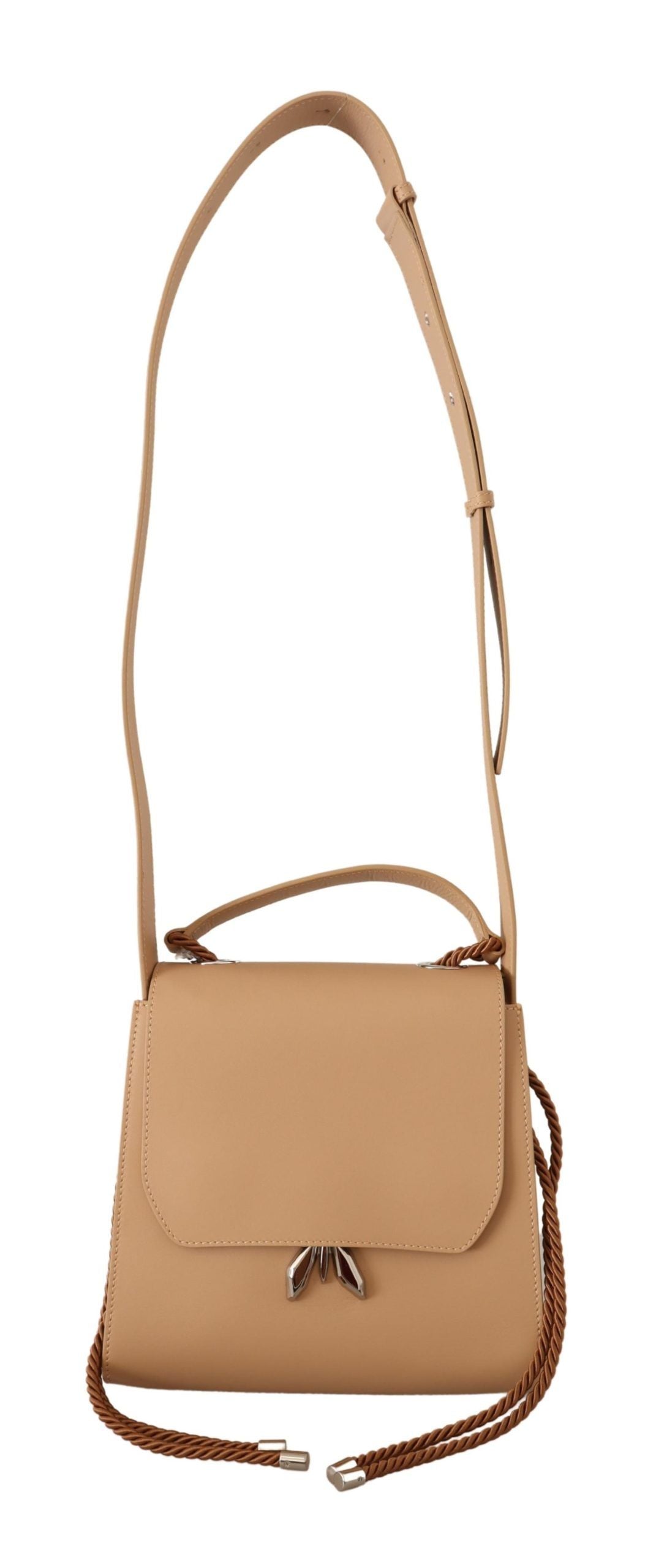 Patrizia Pepe Elegant Beige Leather Shoulder Bag