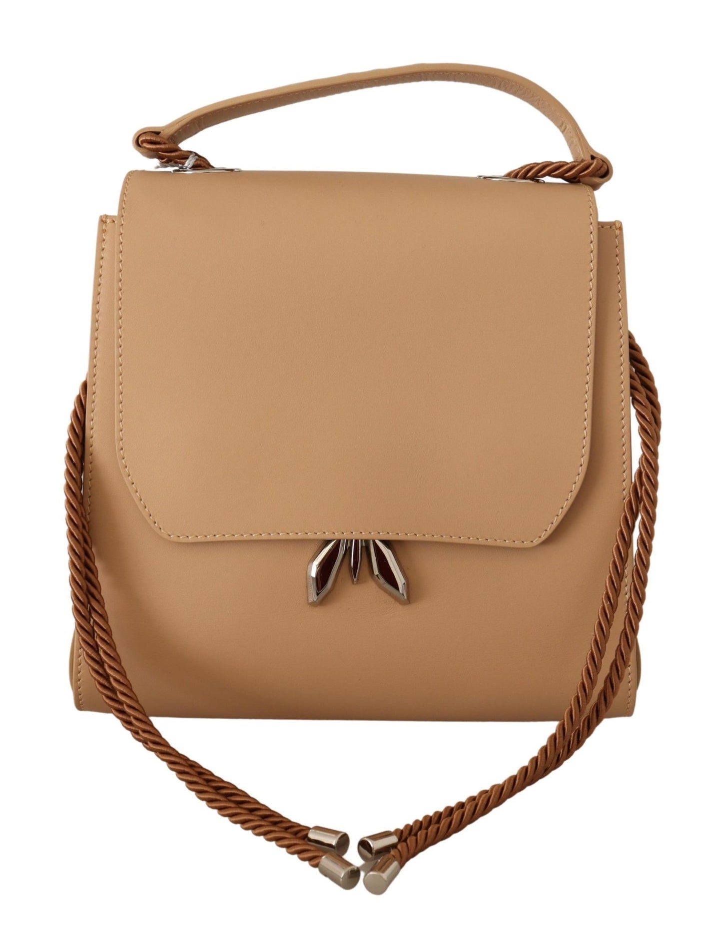 Patrizia Pepe Elegant Beige Leather Shoulder Bag