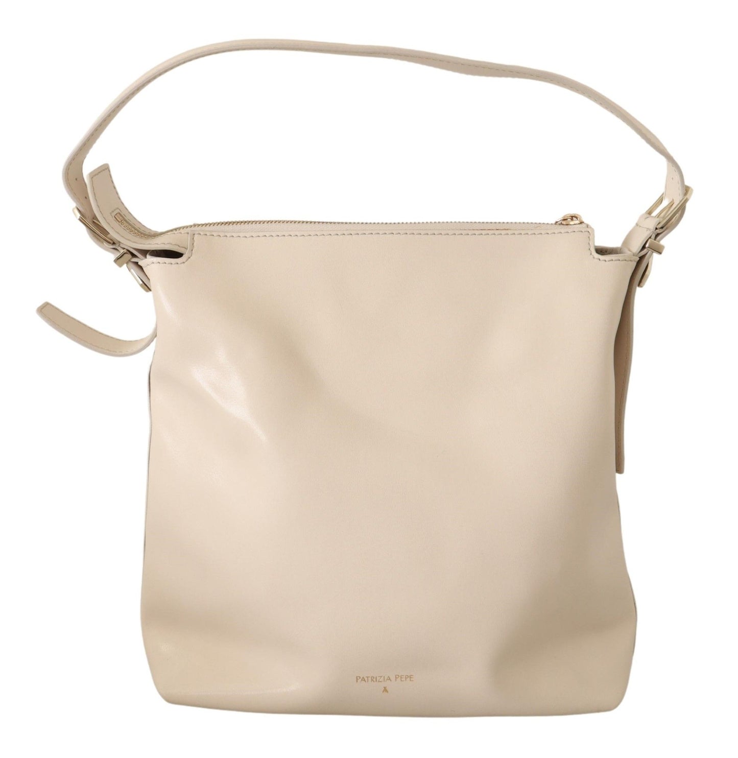 Patrizia Pepe Chic Off White Leather Shoulder Bag