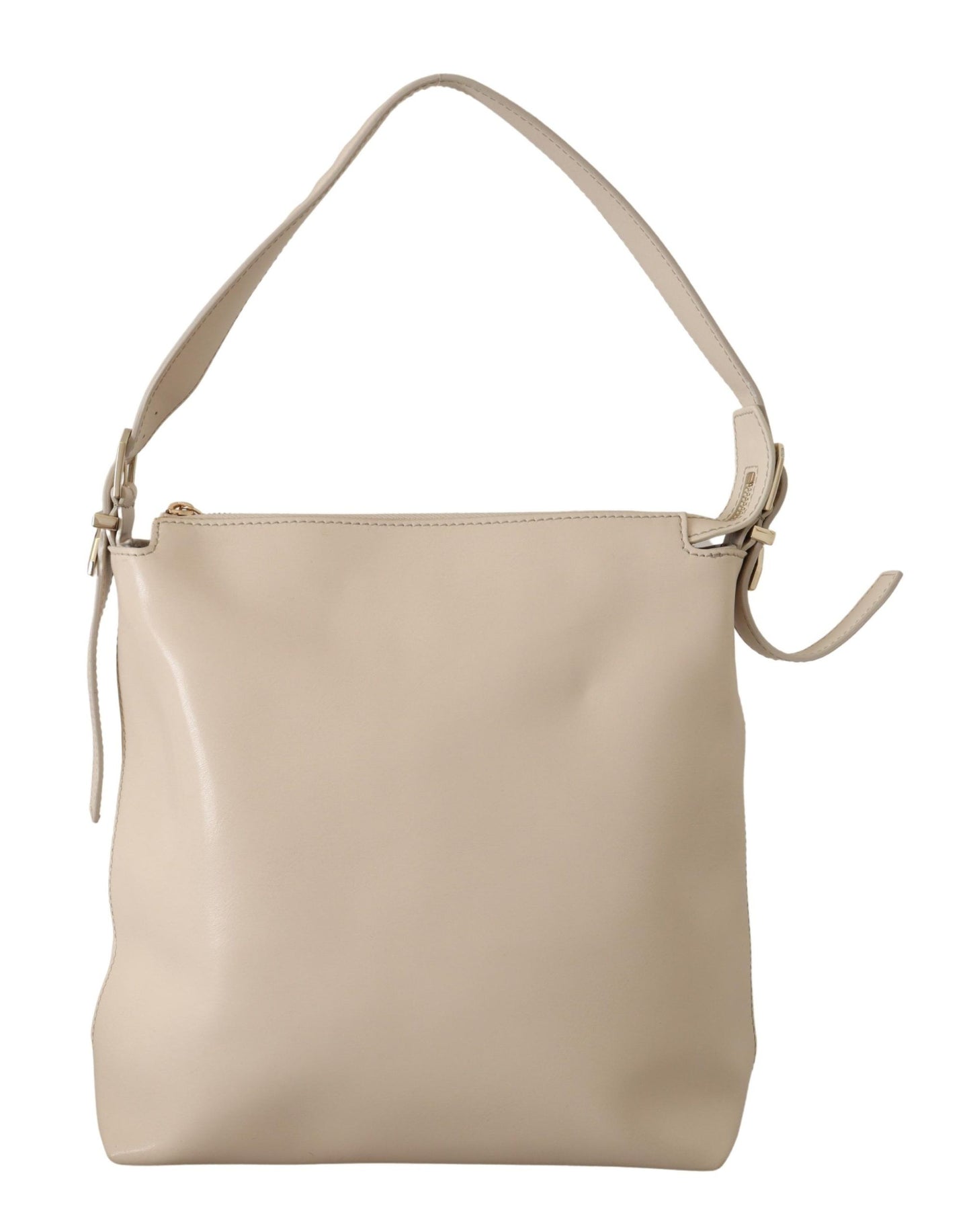 Patrizia Pepe Chic Off White Leather Shoulder Bag