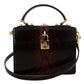 Dolce & Gabbana Elegant Bordeaux & Black Python Leather Crossbody Bag