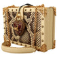 Dolce & Gabbana Chic Yellow Box Clutch with Heart Twist