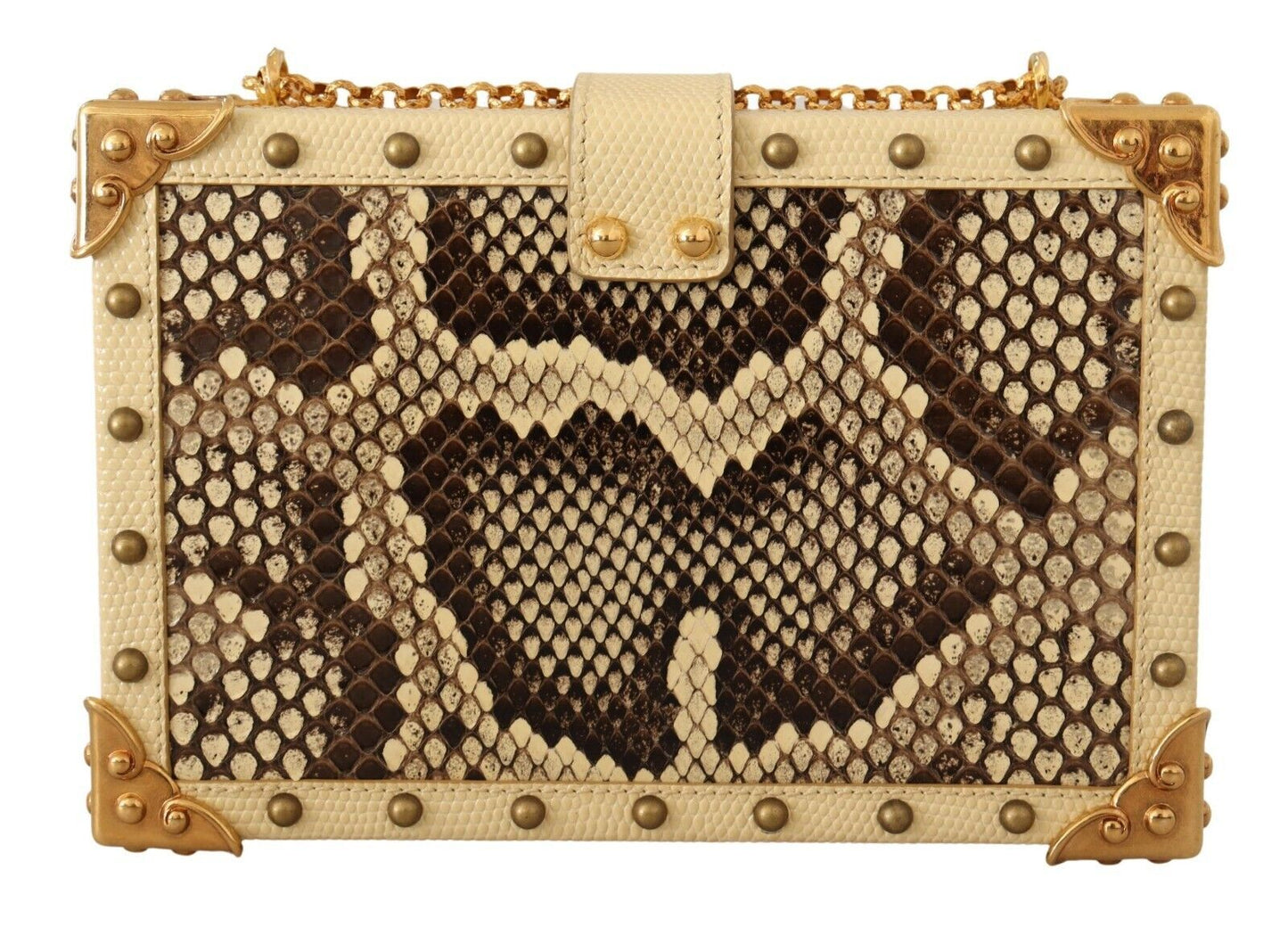 Dolce & Gabbana Chic Yellow Box Clutch with Heart Twist