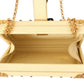 Dolce & Gabbana Chic Yellow Box Clutch with Heart Twist