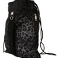 Dolce & Gabbana Elegant Gray Leopard Backpack for Stylish Travels