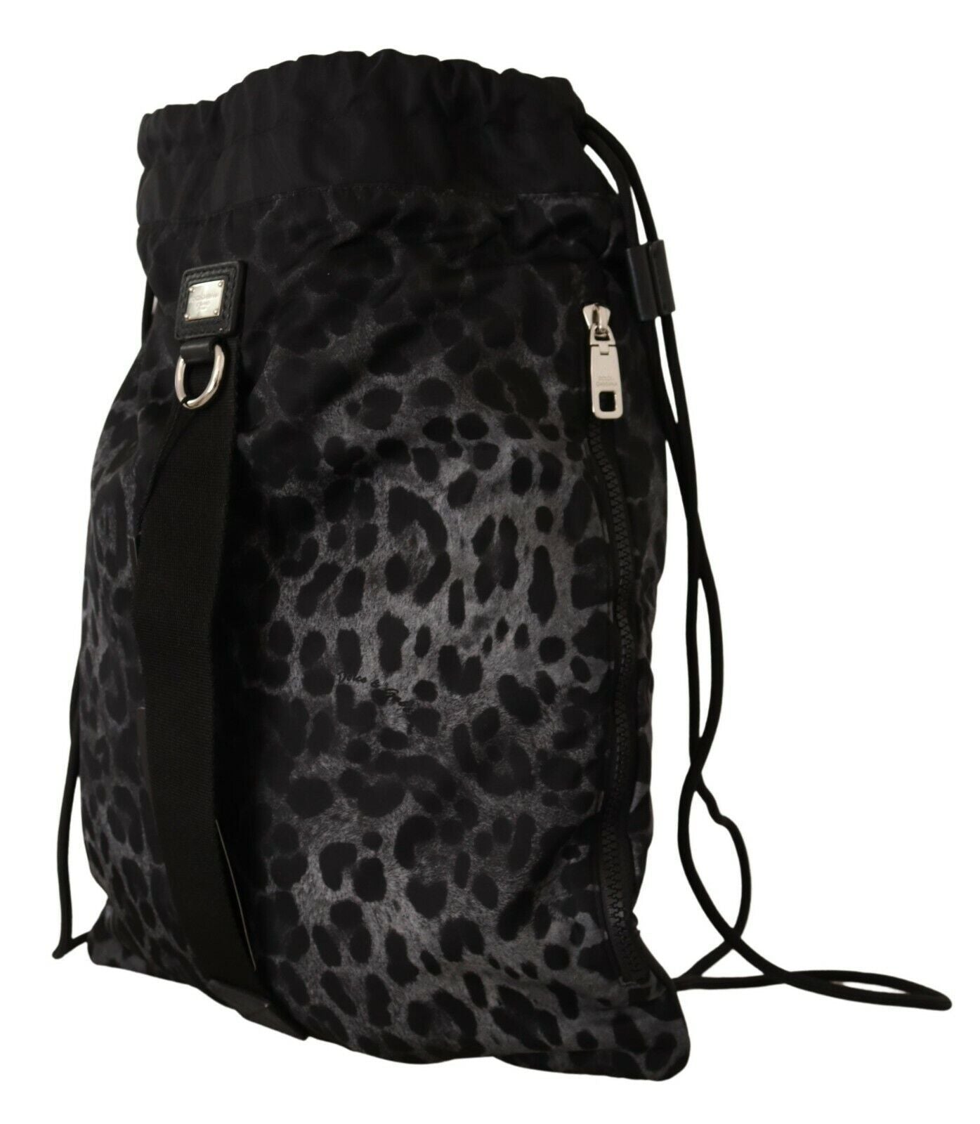 Dolce & Gabbana Elegant Gray Leopard Backpack for Stylish Travels