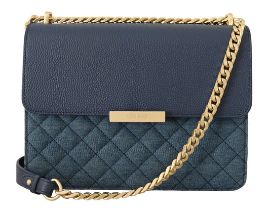 MIA Chic Denim Gold Detail Shoulder Bag