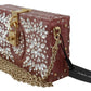 Dolce & Gabbana Elegant Crystal-Studded Pink Box Bag