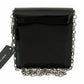 Dolce & Gabbana Chic Patent Leather Clutch with Silver Accents