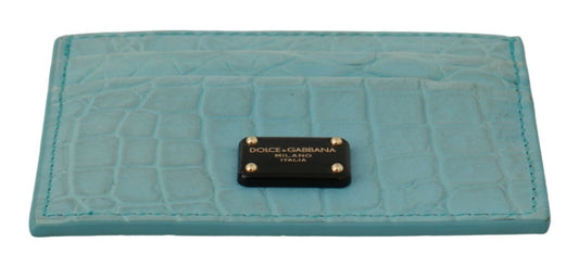 Dolce & Gabbana Exquisite Caiman Leather Card Holder Wallet