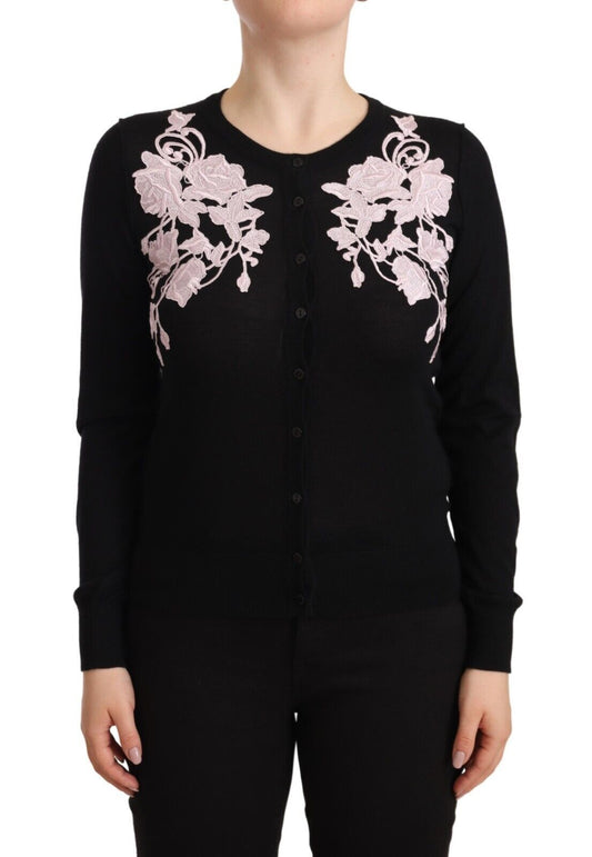 Dolce & Gabbana Elegant Floral Embroidery Cashmere Sweater