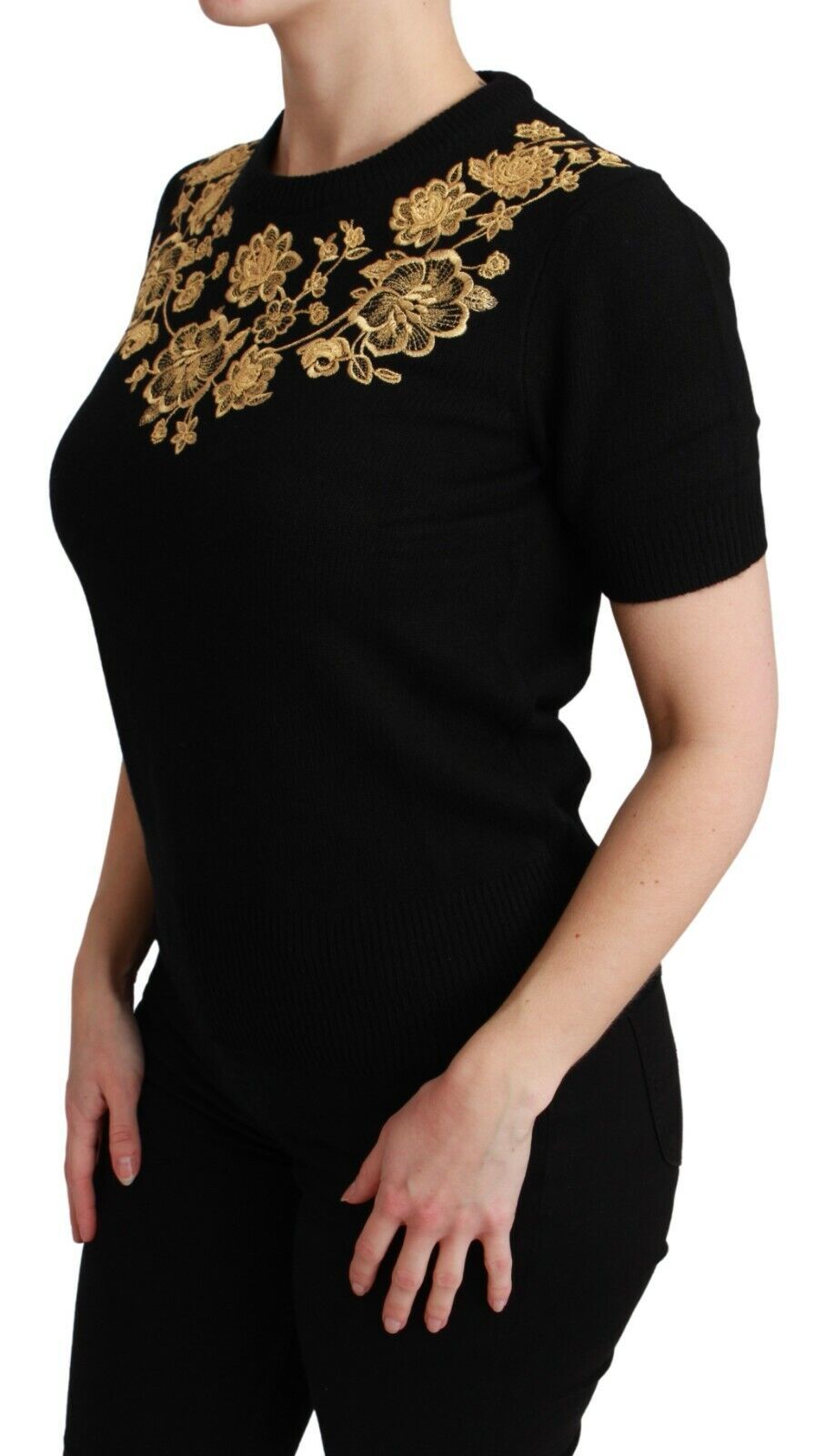 Dolce & Gabbana Elegant Black Cashmere Sweater Top