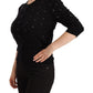 Dolce & Gabbana Elegant Black Cashmere Crystal Cardigan