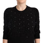 Dolce & Gabbana Elegant Black Cashmere Crystal Cardigan